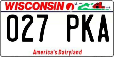 WI license plate 027PKA