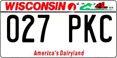 WI license plate 027PKC