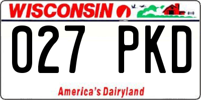 WI license plate 027PKD