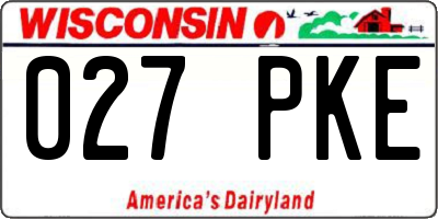 WI license plate 027PKE