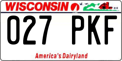 WI license plate 027PKF