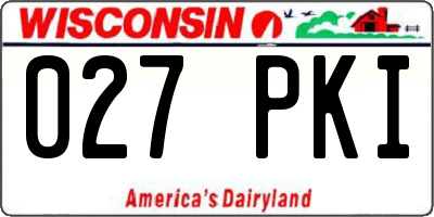WI license plate 027PKI