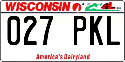 WI license plate 027PKL