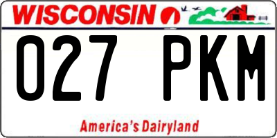 WI license plate 027PKM