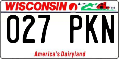 WI license plate 027PKN