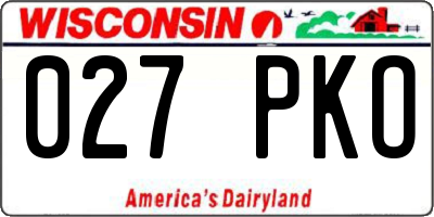 WI license plate 027PKO