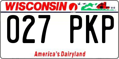 WI license plate 027PKP