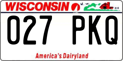 WI license plate 027PKQ