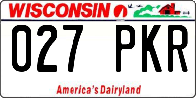 WI license plate 027PKR