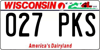 WI license plate 027PKS