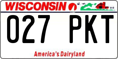 WI license plate 027PKT