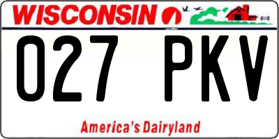 WI license plate 027PKV