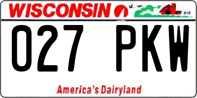 WI license plate 027PKW