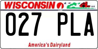 WI license plate 027PLA