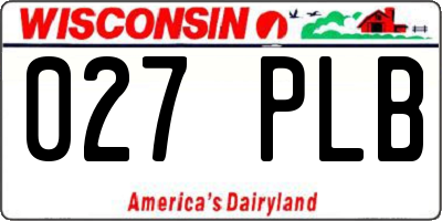 WI license plate 027PLB