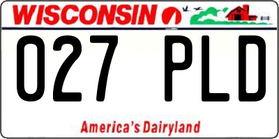 WI license plate 027PLD