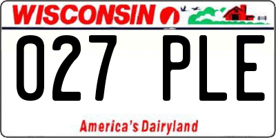 WI license plate 027PLE