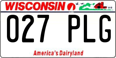 WI license plate 027PLG