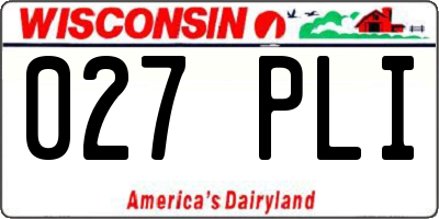 WI license plate 027PLI