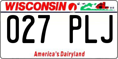 WI license plate 027PLJ