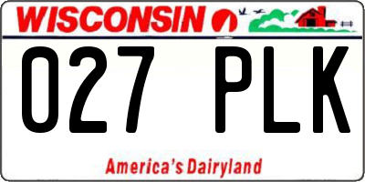WI license plate 027PLK