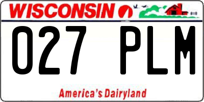 WI license plate 027PLM
