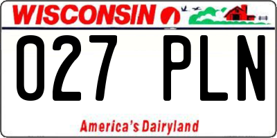 WI license plate 027PLN