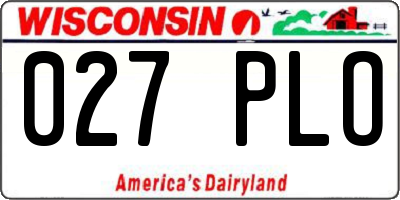 WI license plate 027PLO