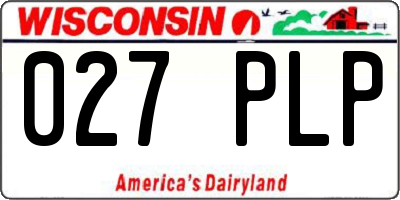 WI license plate 027PLP