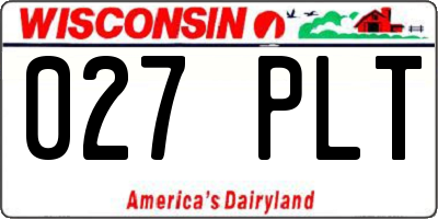 WI license plate 027PLT