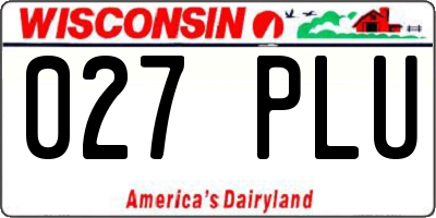 WI license plate 027PLU