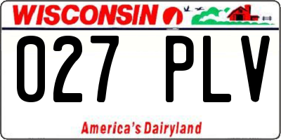 WI license plate 027PLV