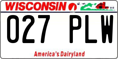 WI license plate 027PLW