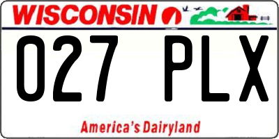 WI license plate 027PLX
