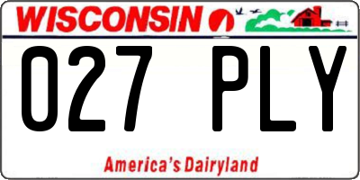 WI license plate 027PLY