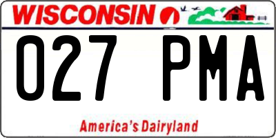 WI license plate 027PMA