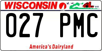 WI license plate 027PMC