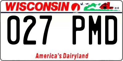 WI license plate 027PMD