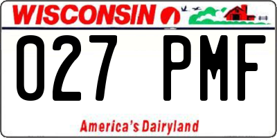 WI license plate 027PMF