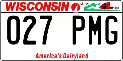 WI license plate 027PMG