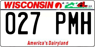 WI license plate 027PMH