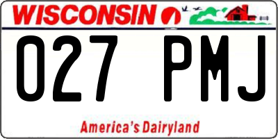 WI license plate 027PMJ
