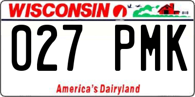 WI license plate 027PMK