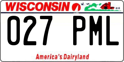WI license plate 027PML