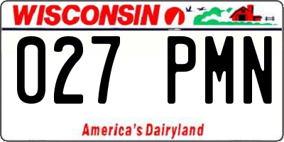 WI license plate 027PMN