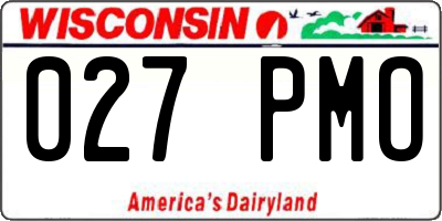 WI license plate 027PMO