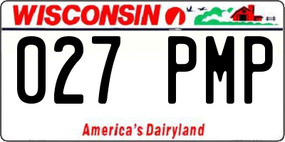 WI license plate 027PMP