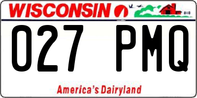 WI license plate 027PMQ
