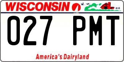 WI license plate 027PMT