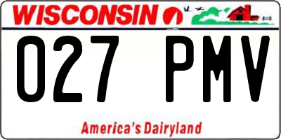 WI license plate 027PMV